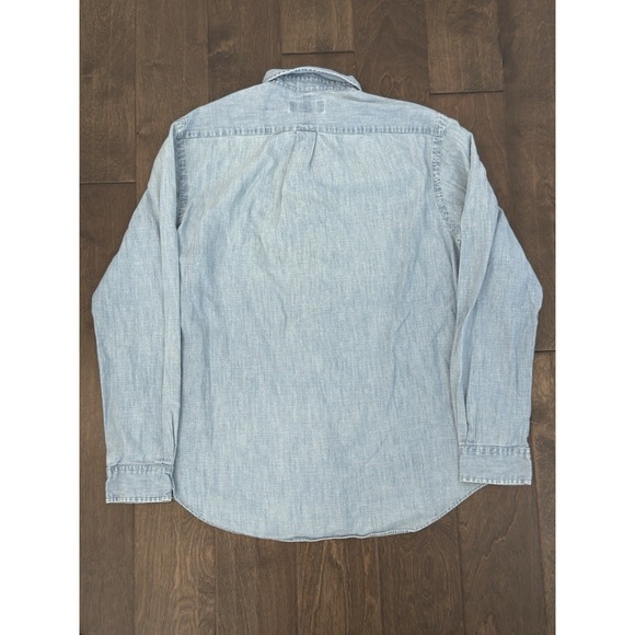 Ralph Lauren Shirt Mens L Blue Denim Chambray Long Sleeve Button Down Flesh Pony - Picture 7 of 7